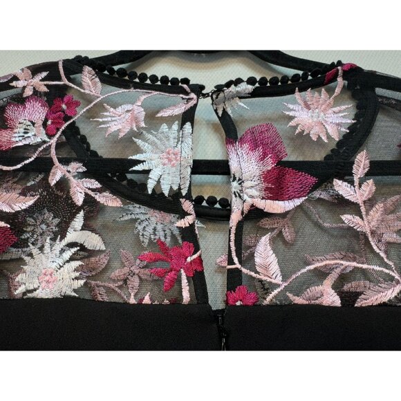 Lane Bryant Womens Embroidered Mesh Sleeves Floral Design Dress Plus Size 18 Bl - Picture 13 of 13